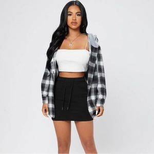 Women’s flannel button up hoodie